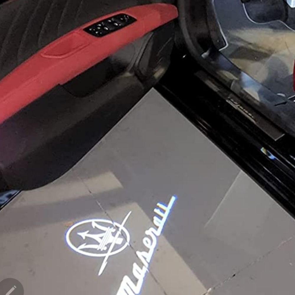 2 New Mazerati Car Door Logo Projector Lights